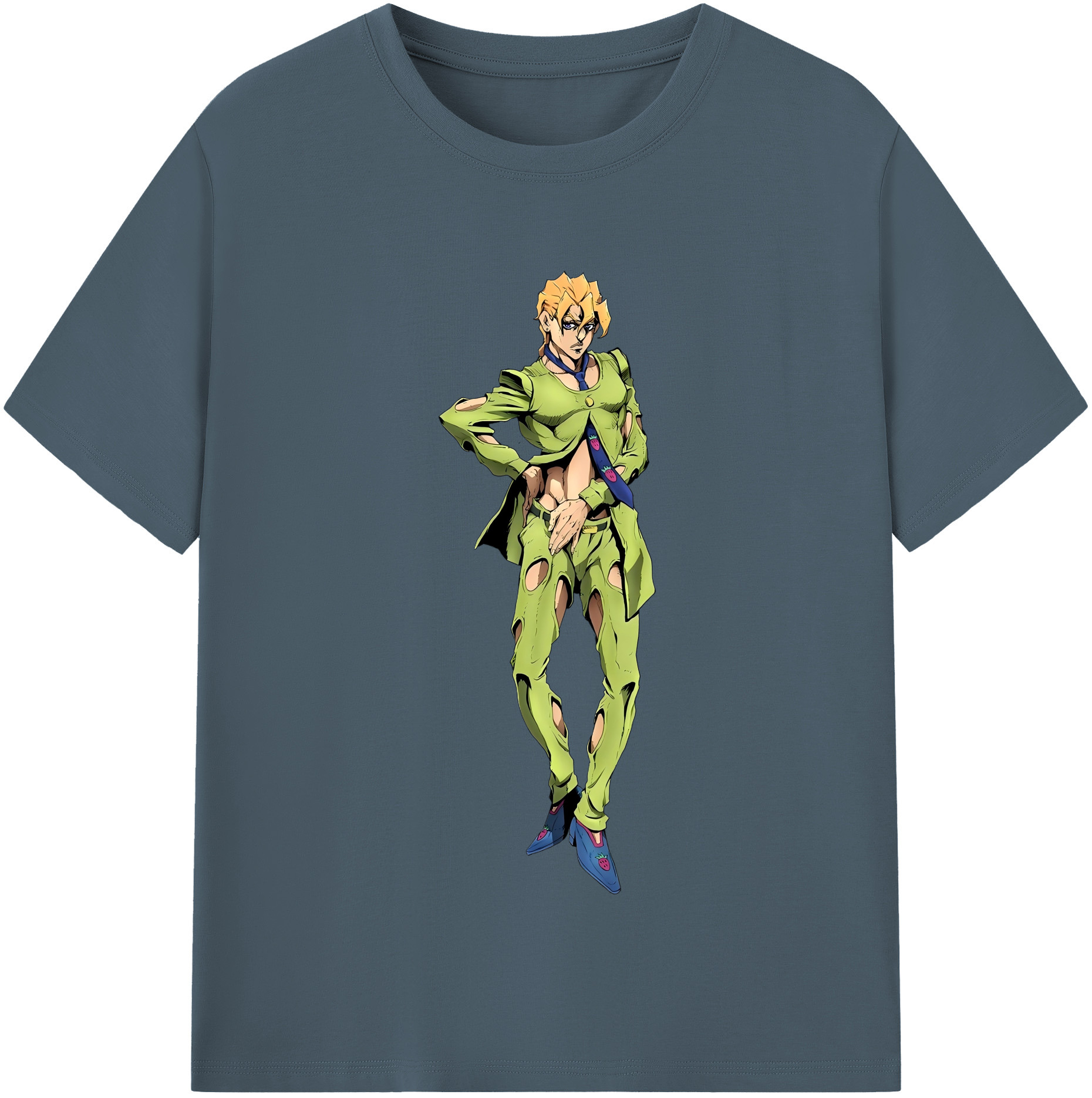 （画像用） ジョジョの奇妙な冒険 パンナコッタ?フー JoJo's Bizarre Adventure Pannacotta Fugo 綿100％半袖Tシャツ（フロントプリント）